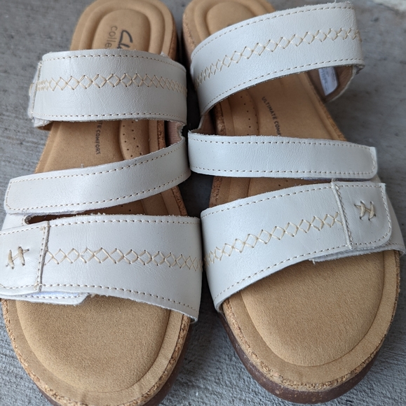 Clarks leather cork sole summer sandals - Picture 5 of 12